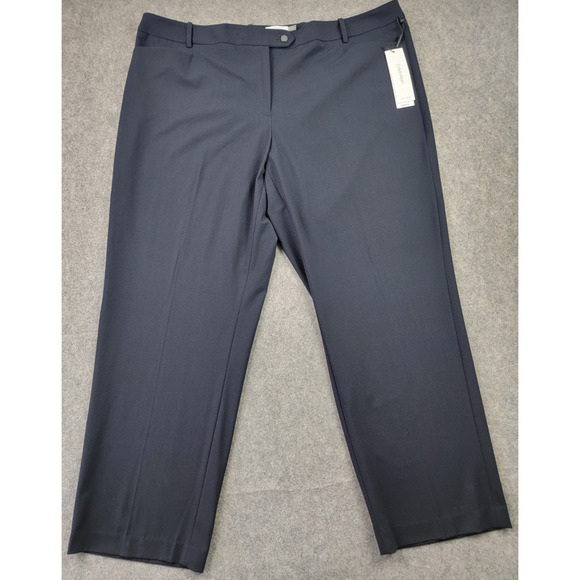 Calvin Klein Pants Womens 20W Blue Modern Fit Dress Pants Tapered Leg - Picture 1 of 15